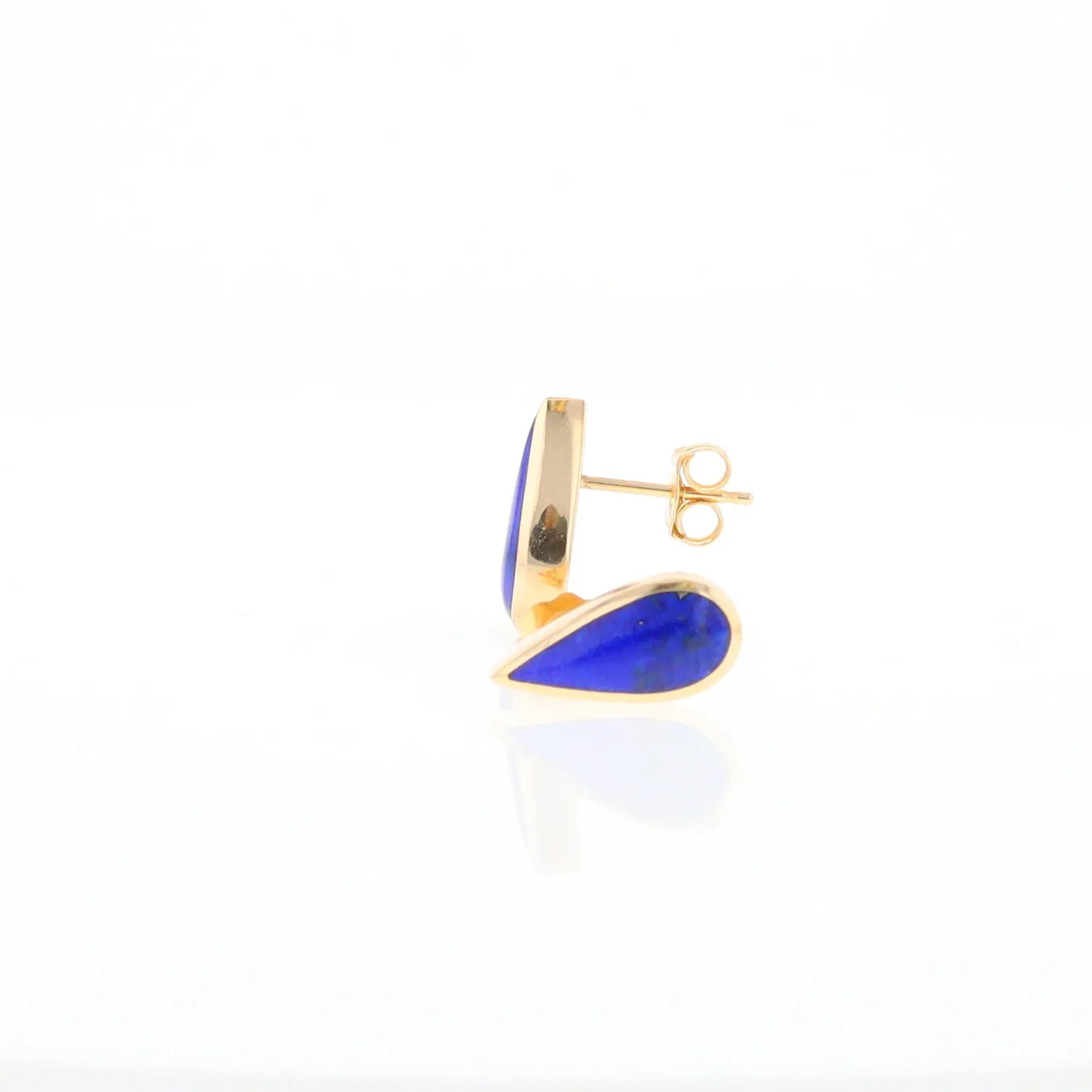 Lapis Tear Drop Inlaid Earrings