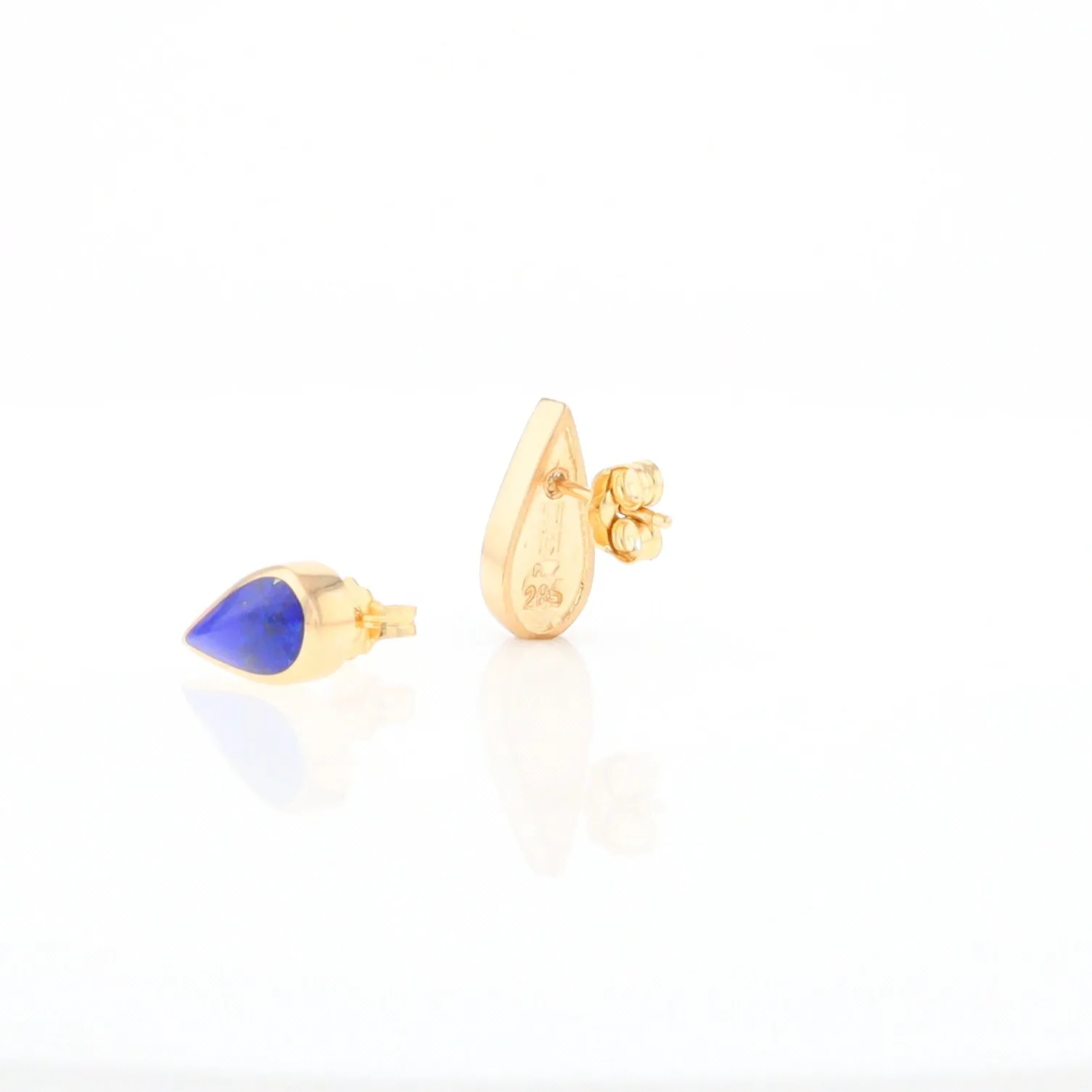 Lapis Tear Drop Inlaid Earrings