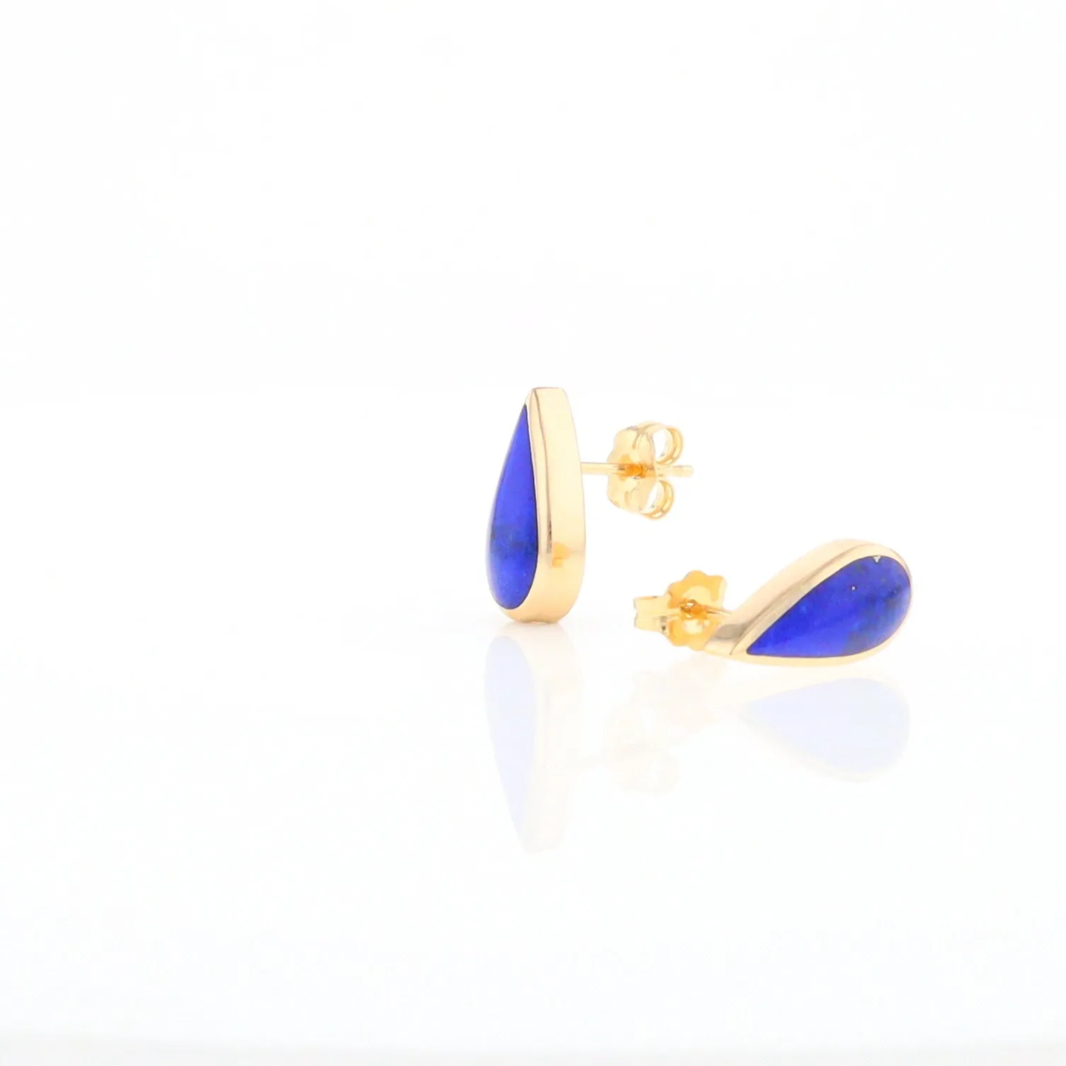 Lapis Tear Drop Inlaid Earrings