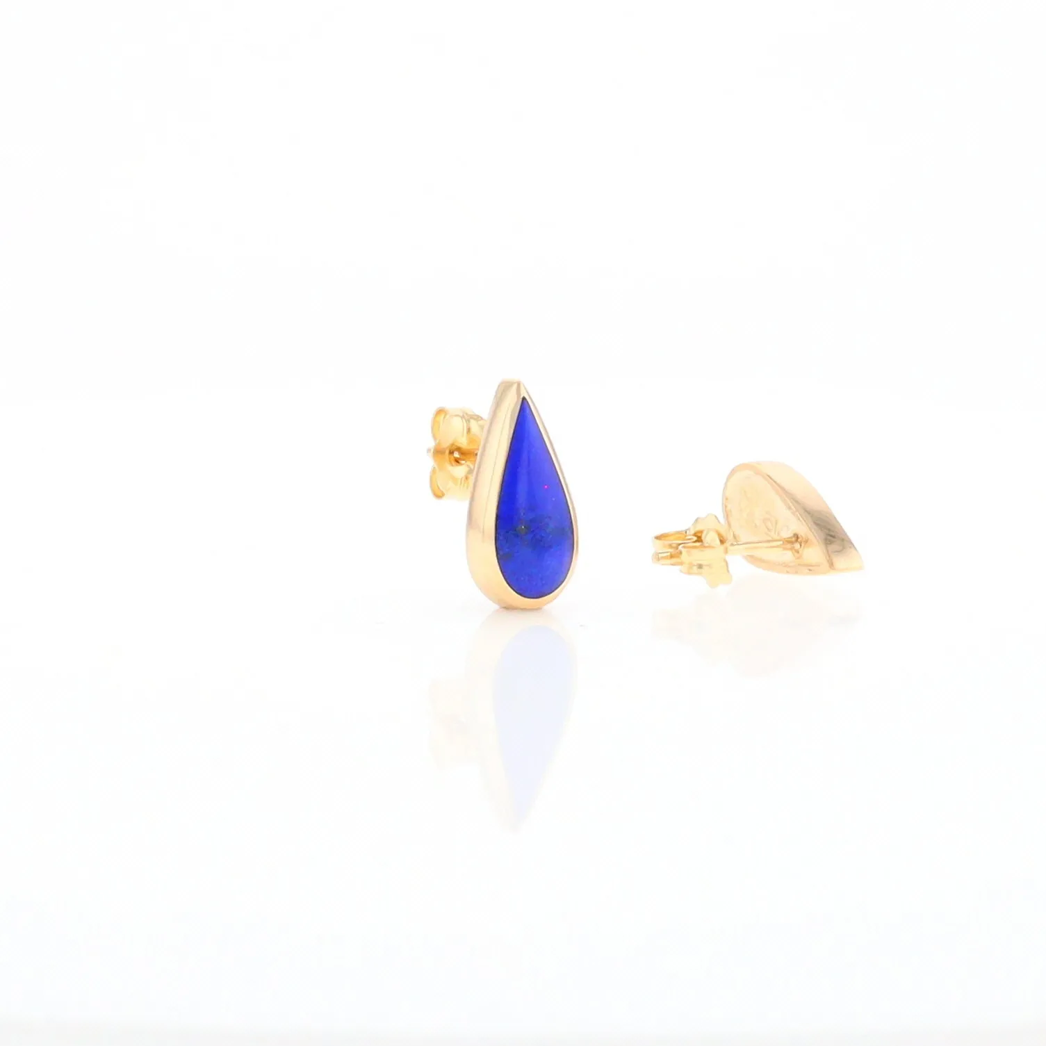 Lapis Tear Drop Inlaid Earrings