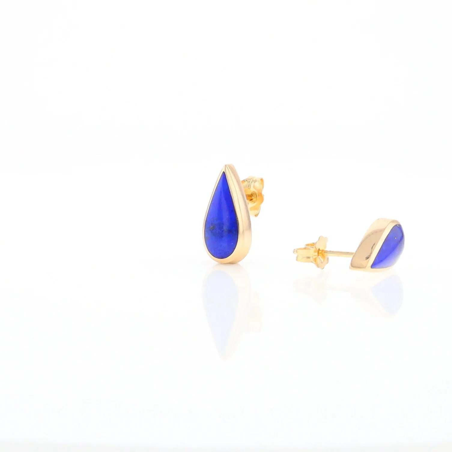 Lapis Tear Drop Inlaid Earrings