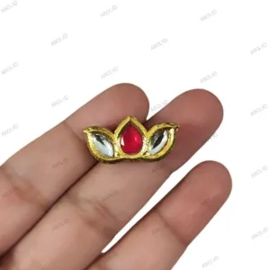 Lotus jadau kundan Meenakari ruby stone for invisible necklace affordable artificial stone 1 piece IAJK05