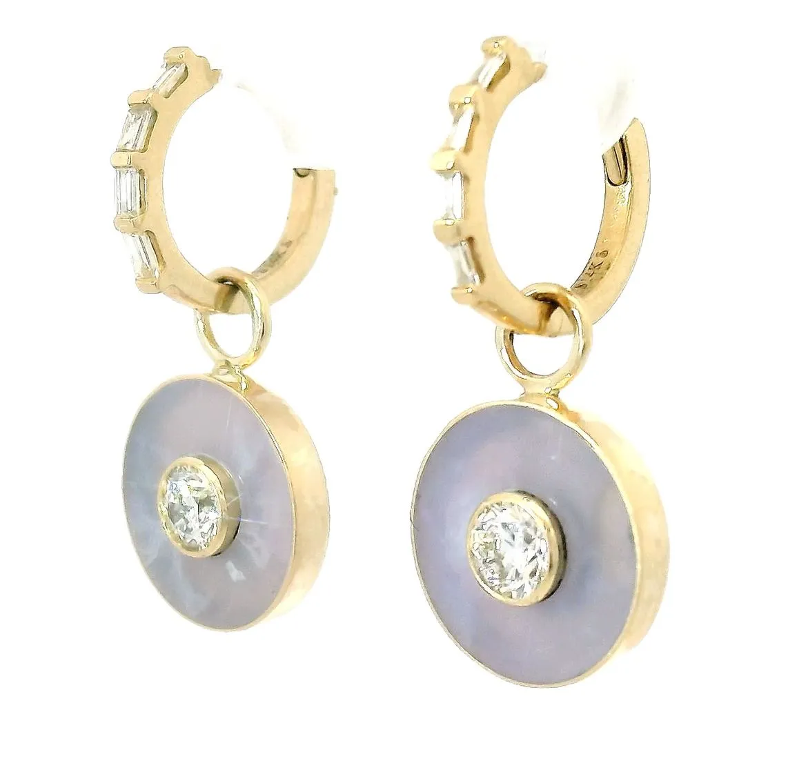 Maddison Blue Agate Cerclen Hoop Earrings