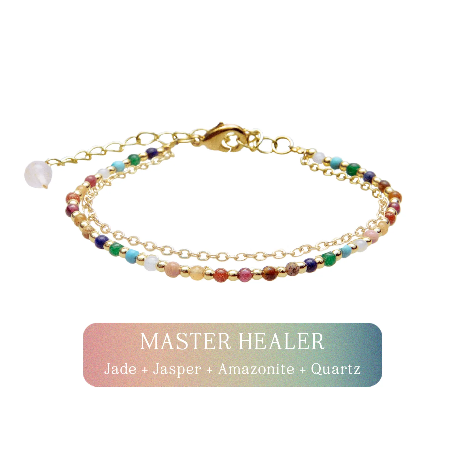 Master Healer 3mm   2mm Layered Bracelet Stack