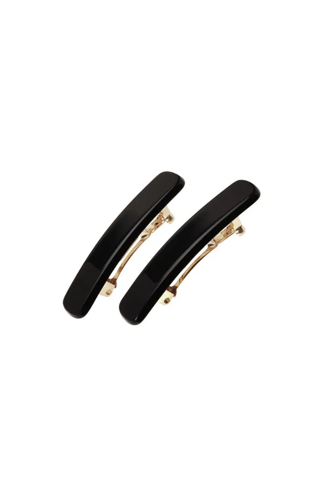 Mini Rectangle Barrette Pair - Classic