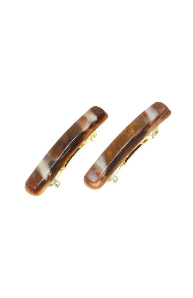 Mini Rectangle Barrette Pair - Classic