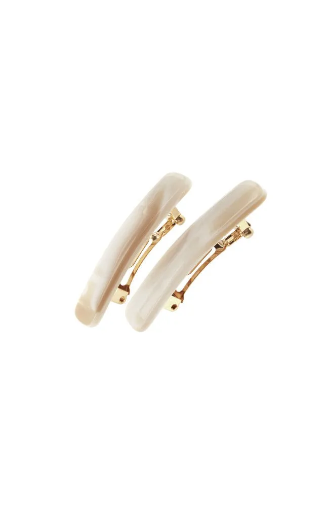 Mini Rectangle Barrette Pair - Classic