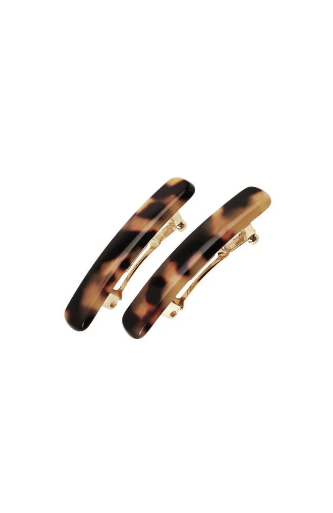 Mini Rectangle Barrette Pair - Classic