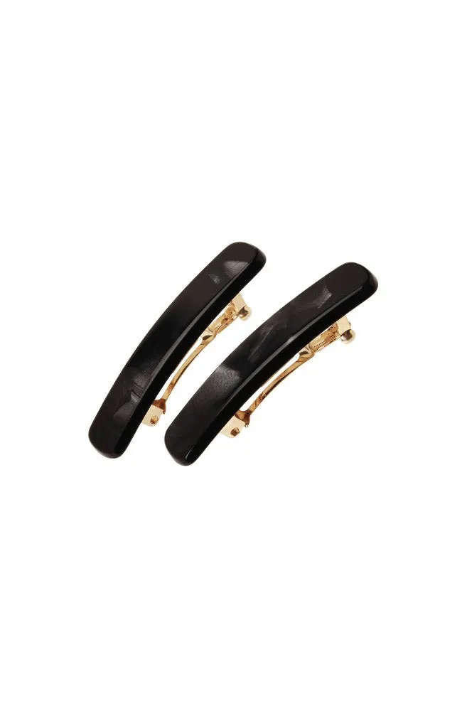 Mini Rectangle Barrette Pair - Classic