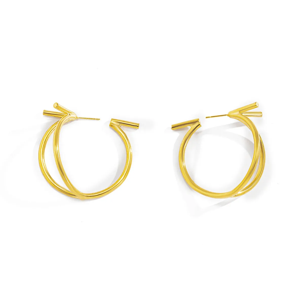 Minimal Design Twisted Geometric Earrings