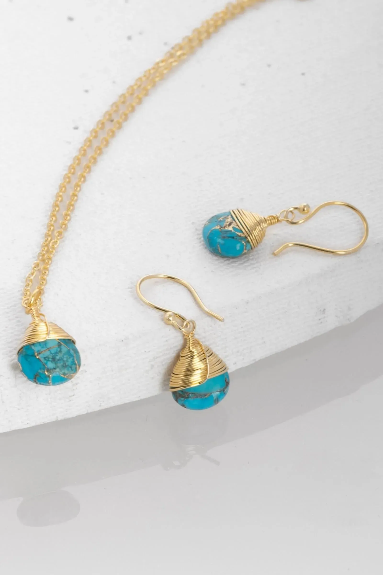 Mojave Raindrop Mini Earring And Necklace Set