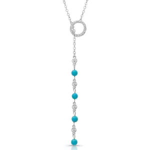 Montana Silver Lariat Turquoise Drop Necklace