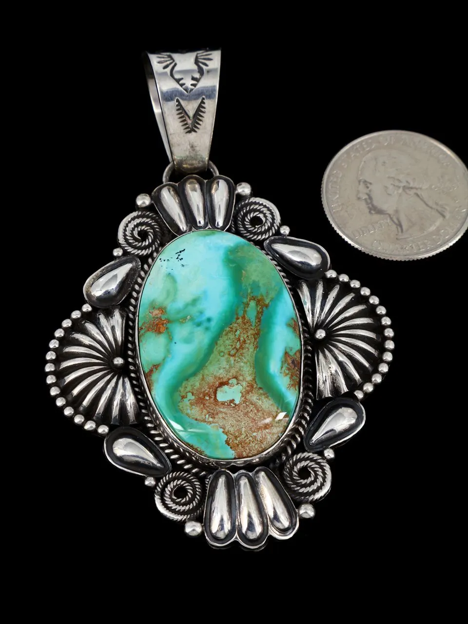 Native American Jewelry Natural Royston Turquoise Pendant