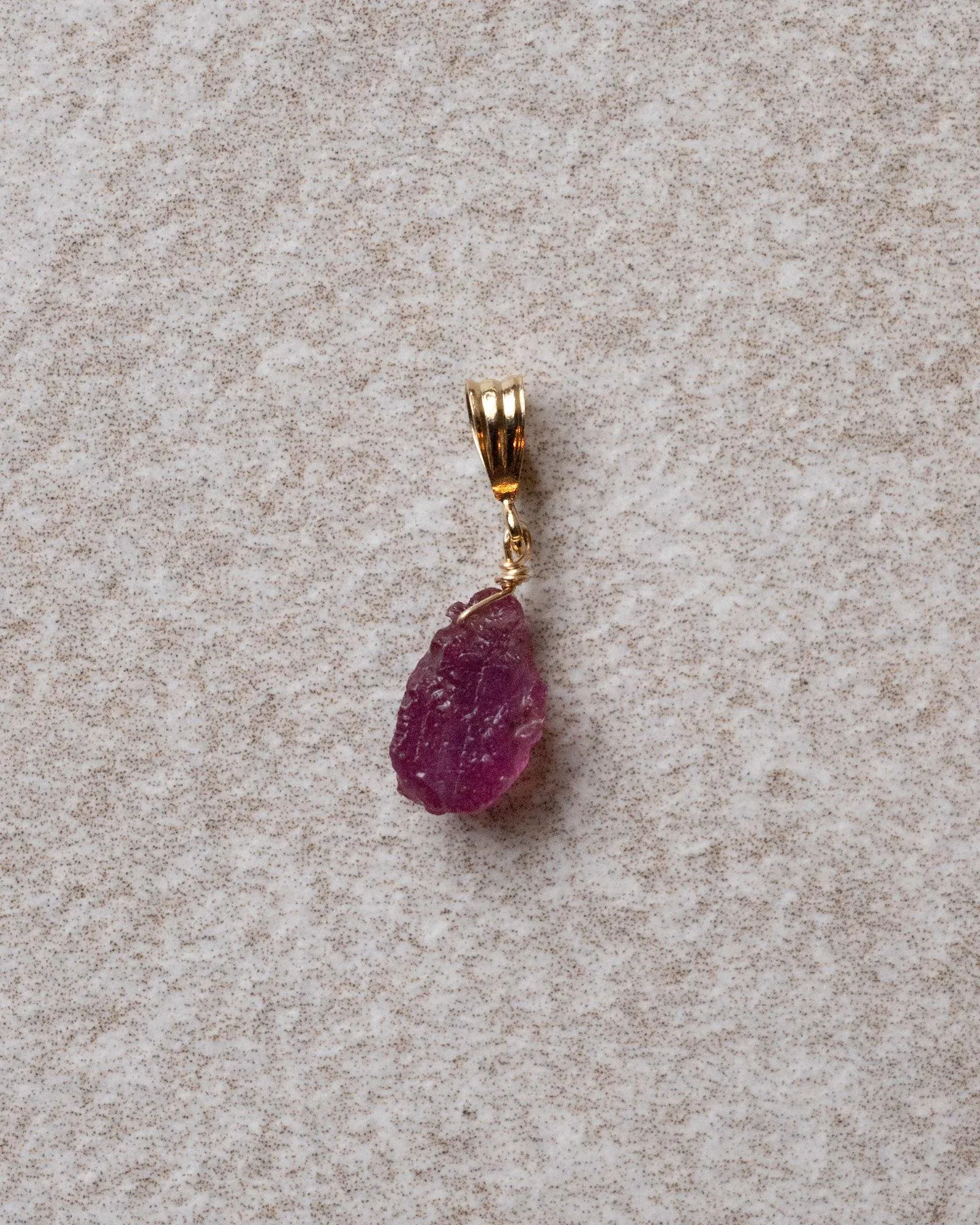 Necklace Charm July Ruby Gold Filled