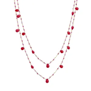 Necklace - Ruby and Tourmaline