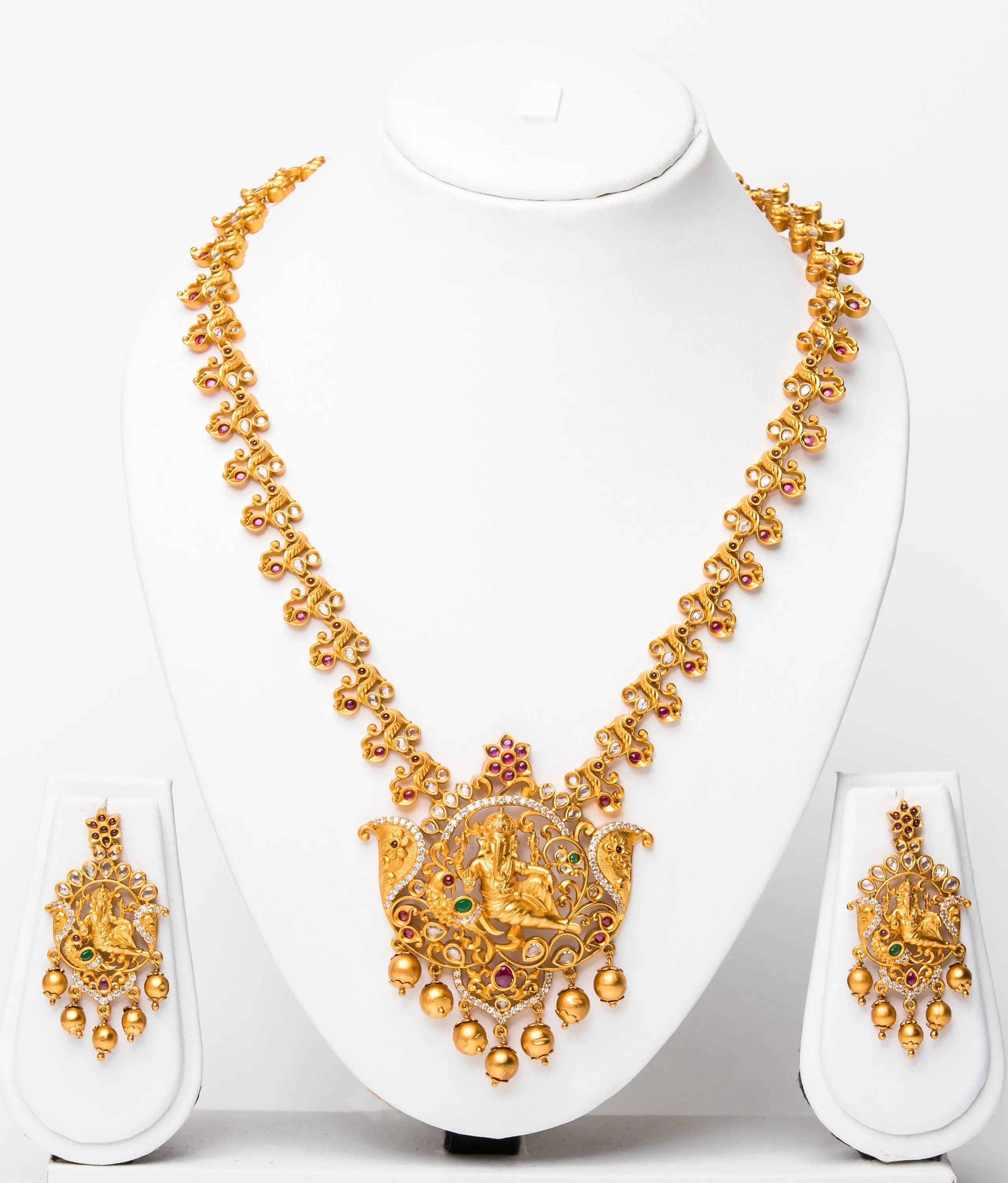 Necklace Set with Matching Jhumkas  Traditional Jewelry