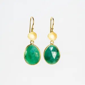 NEW! Large Pod and Emerald Earrings in Gold Vermeil by Sarah Richardson