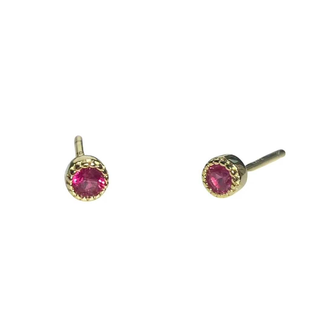 Noellery Tiny Birthstone Bezel Stud Earrings