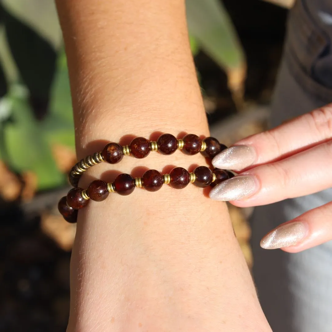 Orange Garnet Wrist Mala Bracelet *PRESALE*