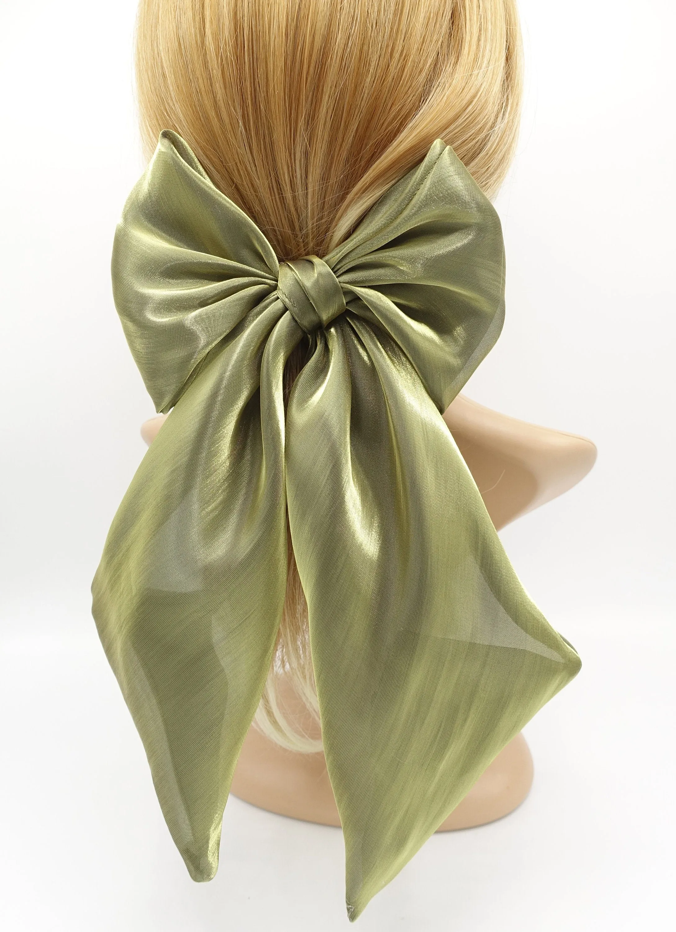 organza giant hair bow wide tail oversized hair accessory for women