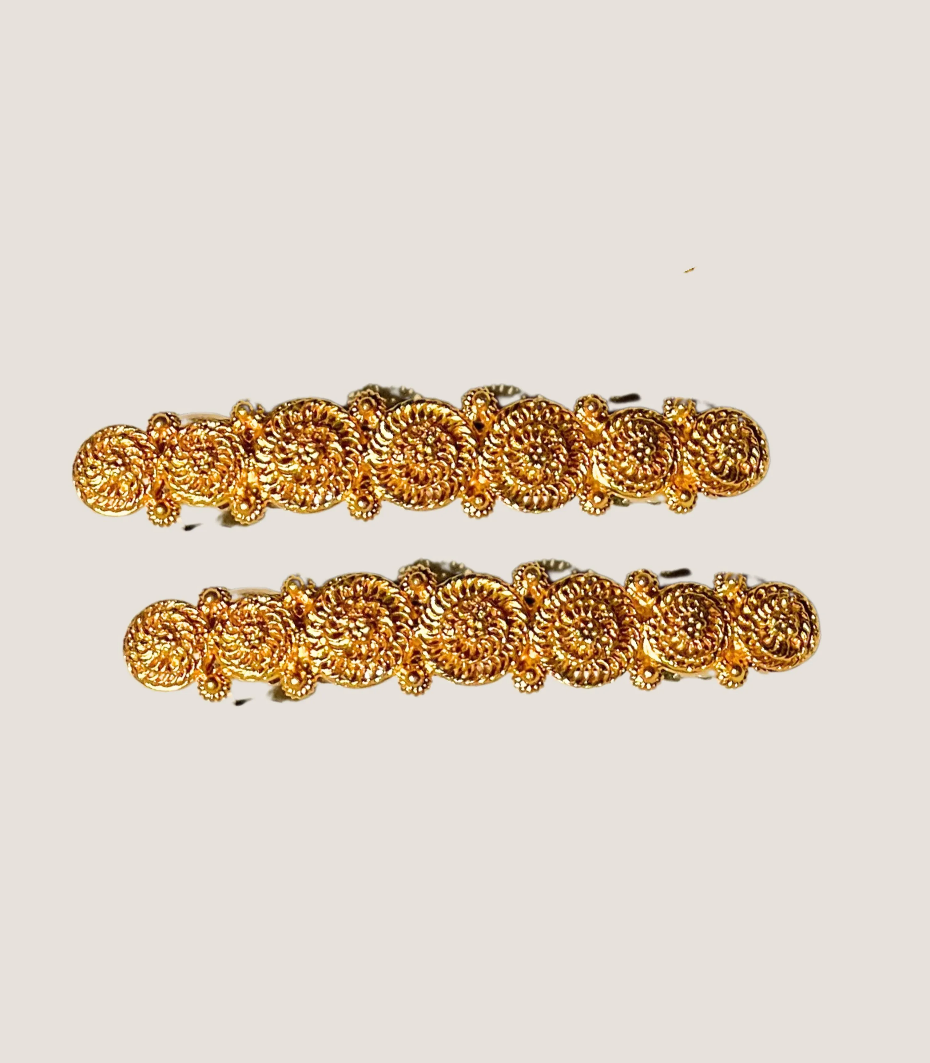 Padumna Gold Filigree Tambourine Hair Barrette