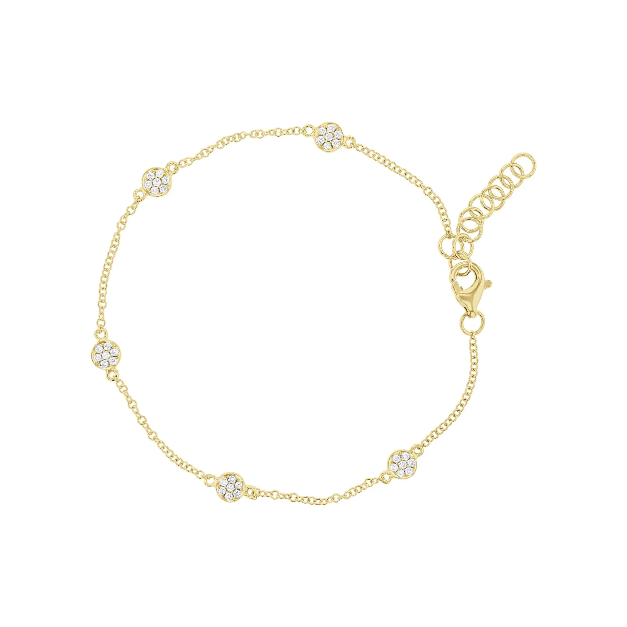 Pave Disc Station Diamond Bracelet