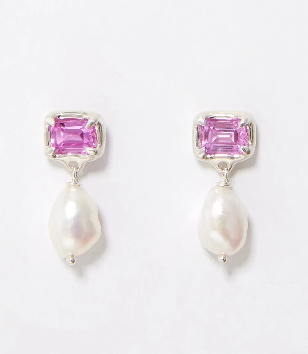 Pearl And Sapphire Earrings