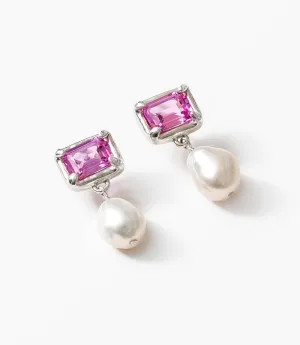 Pearl And Sapphire Earrings