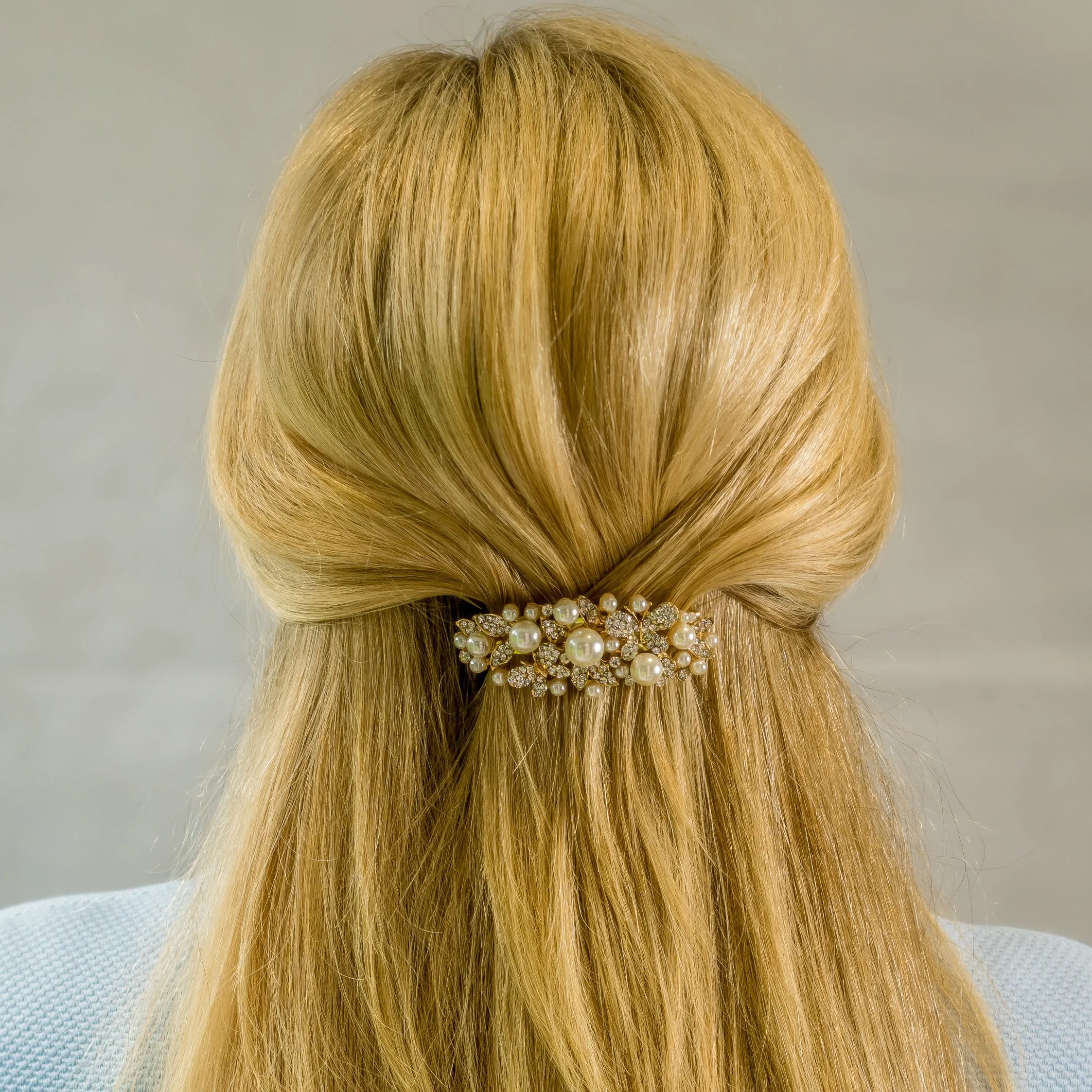 Pearl Hair Clip with Crystal