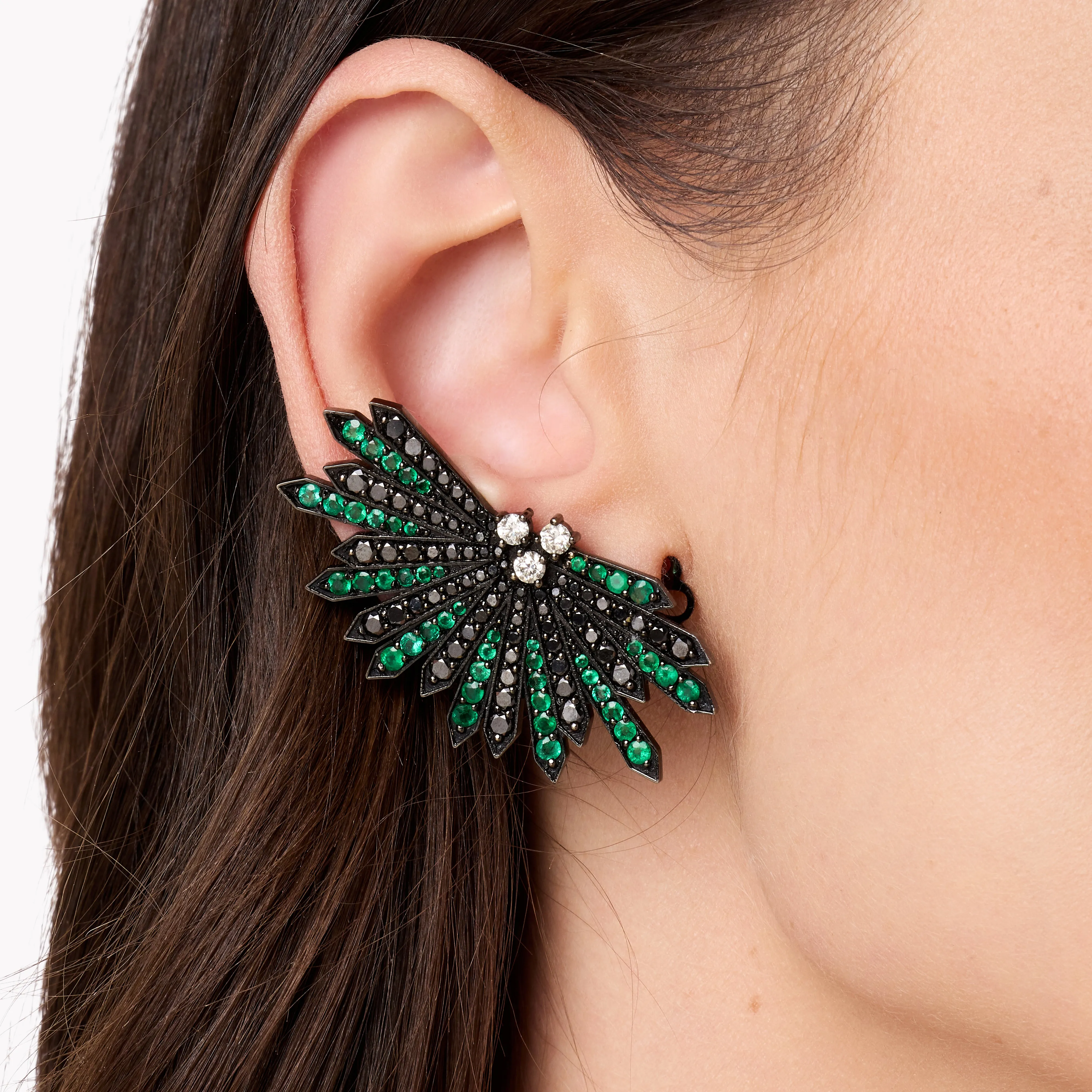 Penacho Cocktail Emerald Earrings