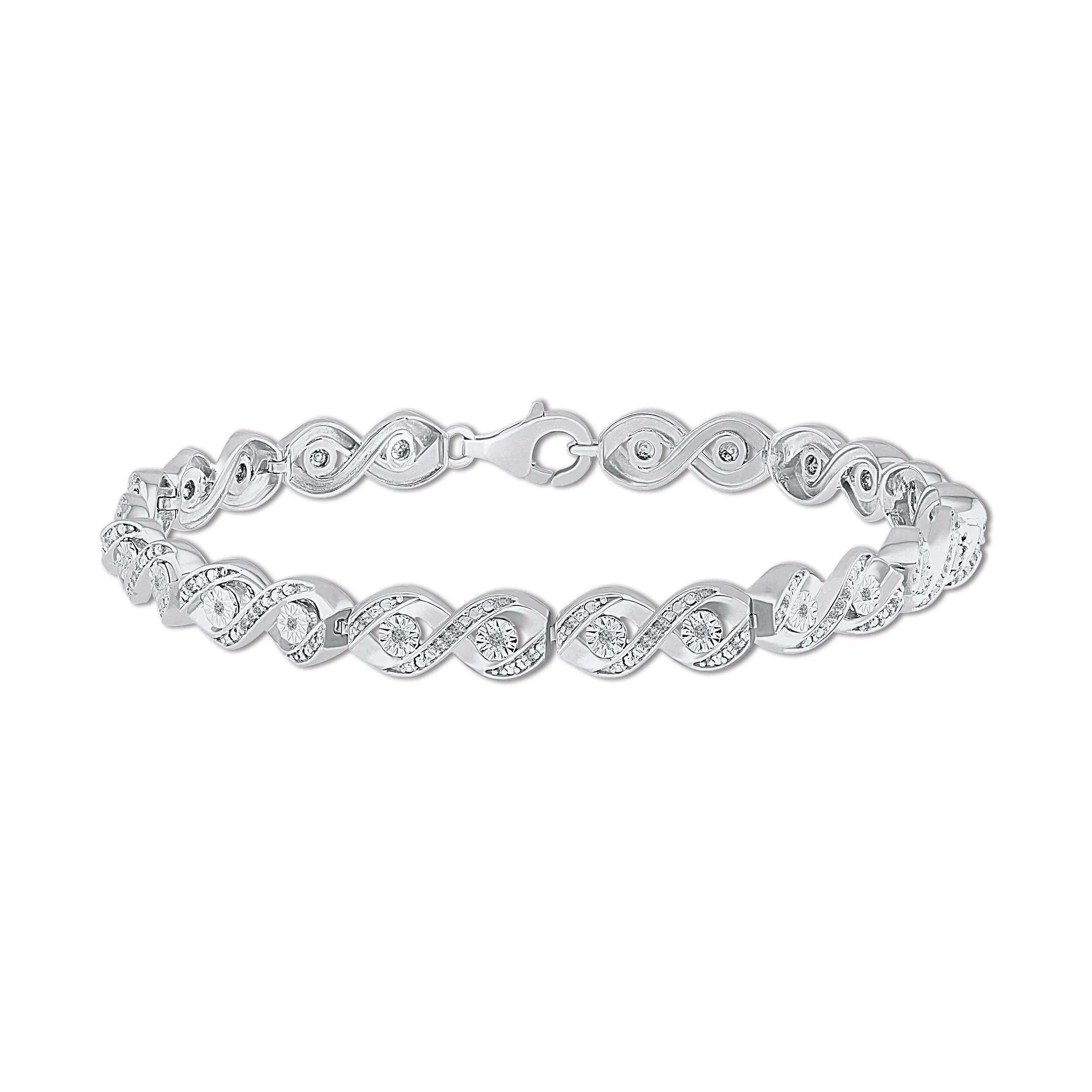 Pre-Owned Kay 1/6ct Diamond Bracelet in Sterling Silver