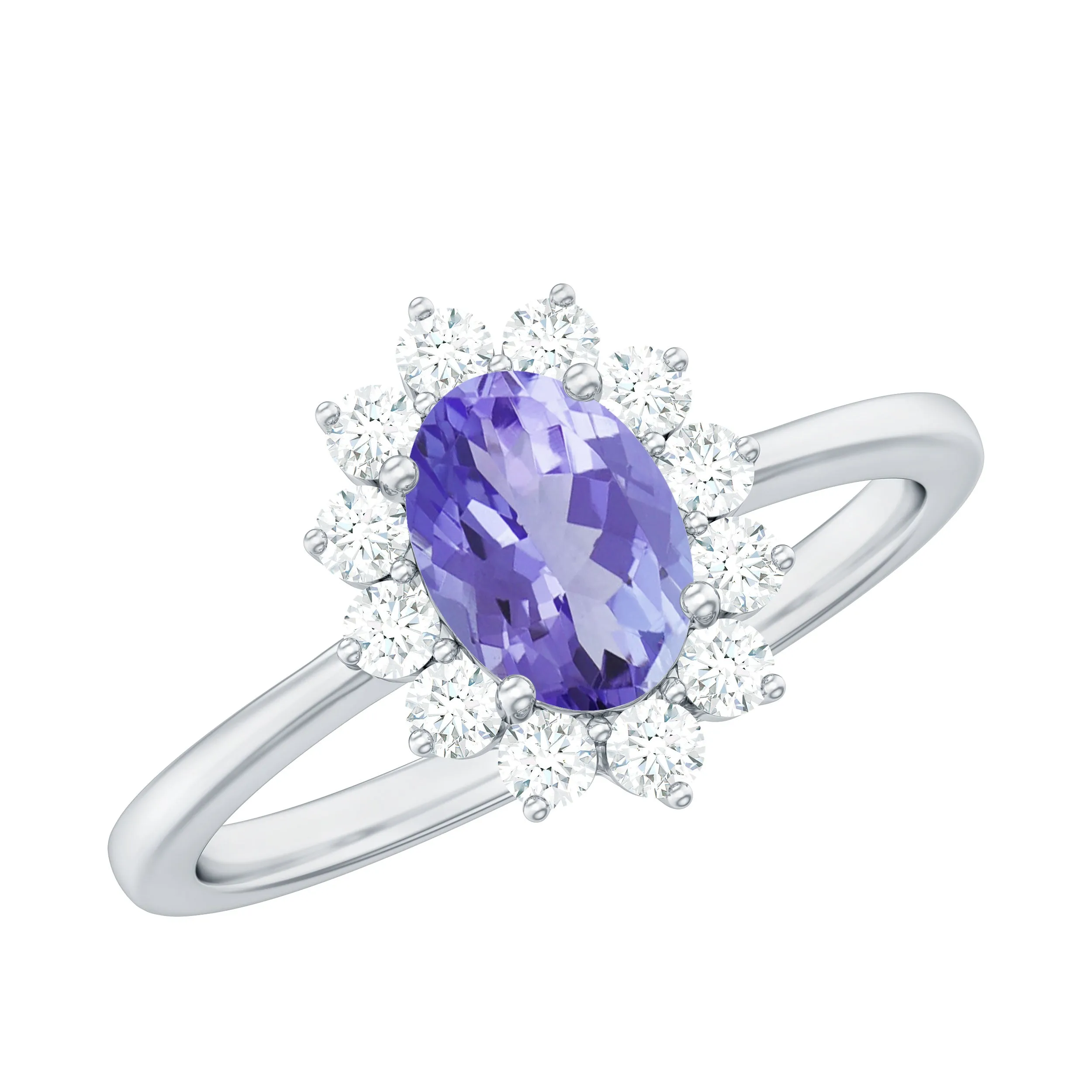 Princess Diana Inspired Tanzanite and Diamond Engagement Ring