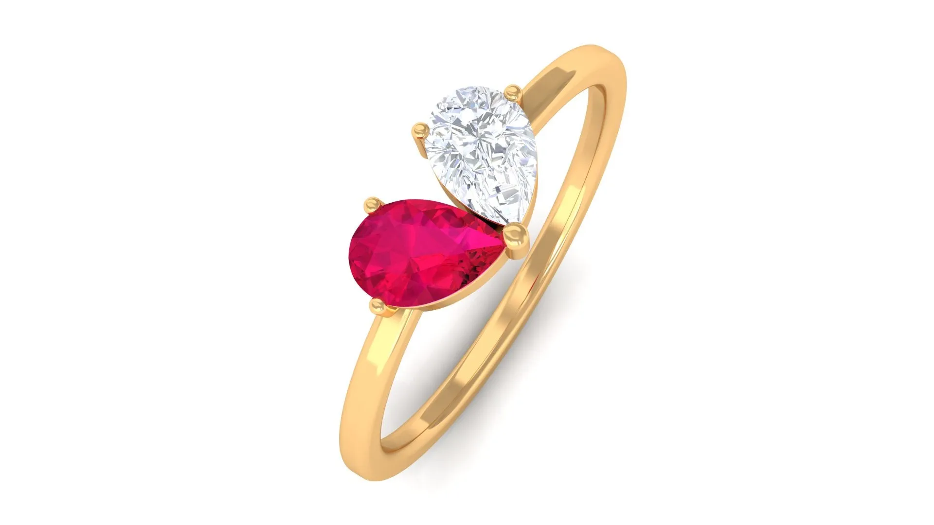 Real Ruby Toi Et Moi Promise Ring