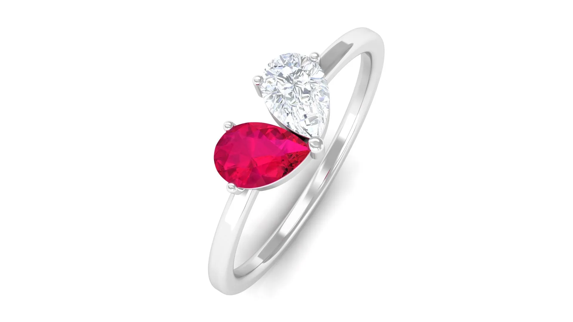 Real Ruby Toi Et Moi Promise Ring