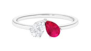 Real Ruby Toi Et Moi Promise Ring