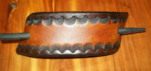 Retro Leather Barrette | Tooled Two Tone