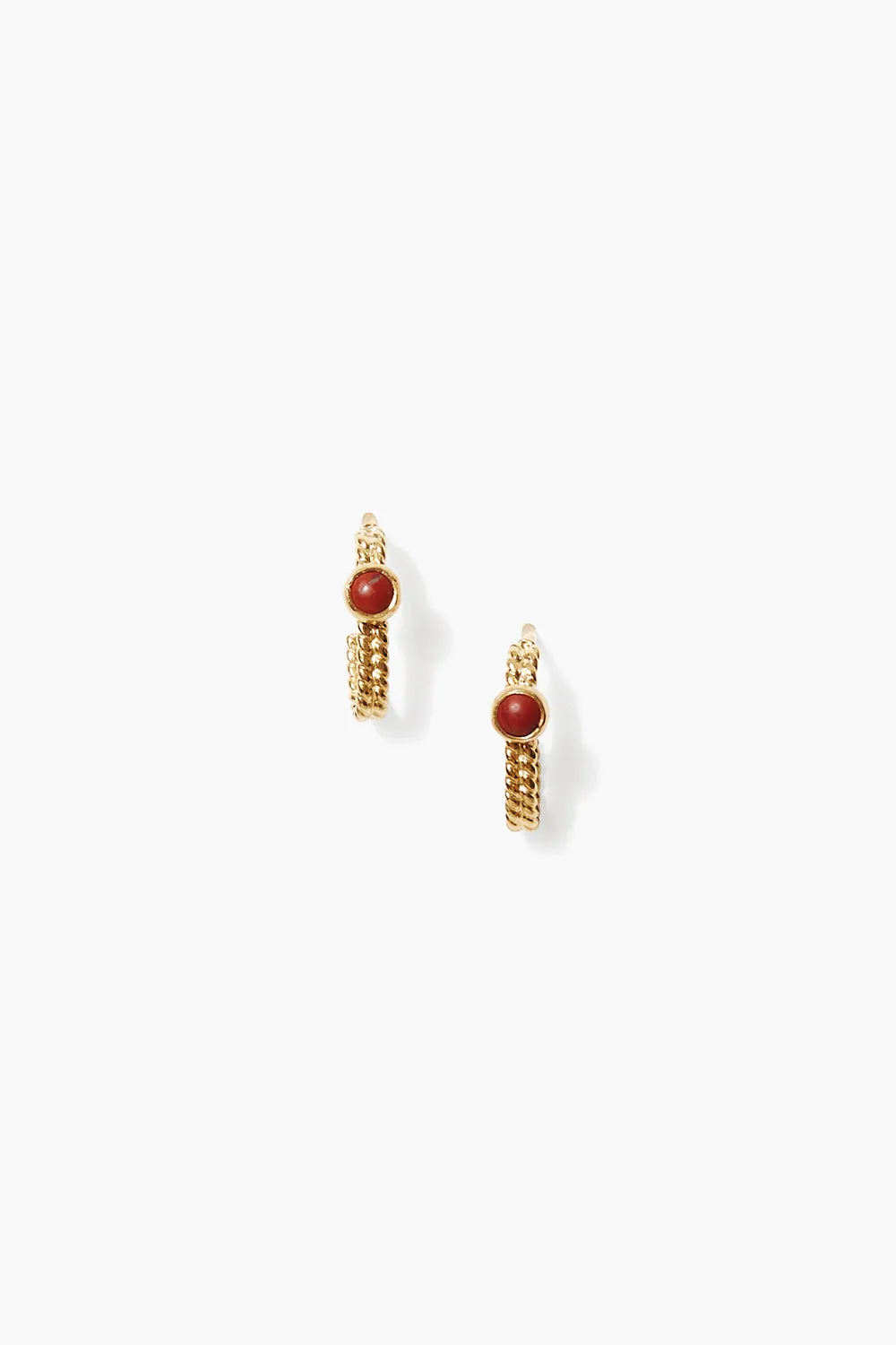 Rhodes Hoop Earrings Red Jasper