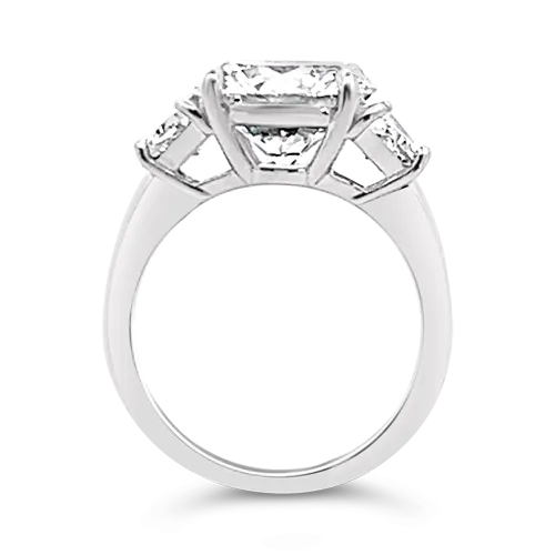 Round & Trapezoid Diamond Engagement Ring