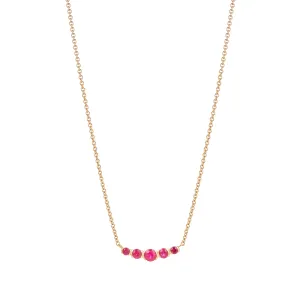 Ruby 5 Stone Graduating Pendant Necklace