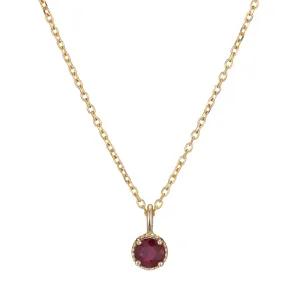 Ruby Milgrain Necklace (ready to ship option)*