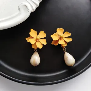 S925 Silver Needle Personality Sweet Girl Earrings Japan And South Korea Flower Earrings