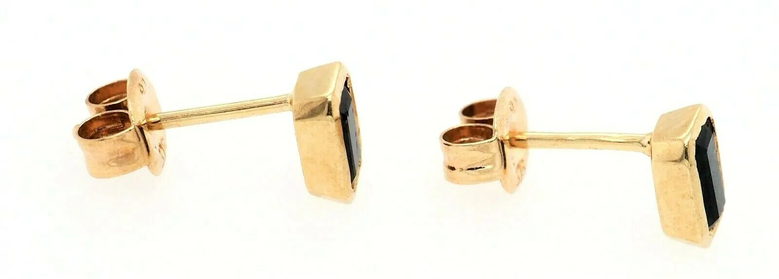 Sapphire & 9ct Yellow Gold Stud Earrings Fine Jewellery Pierced Ears