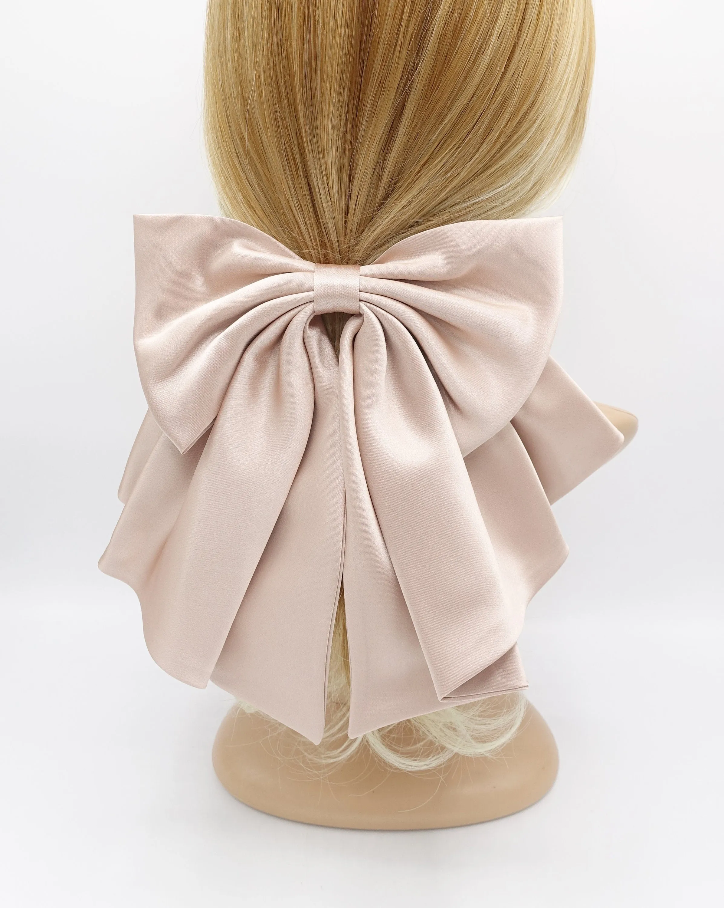 satin suit hair bow classic hair accessory for women