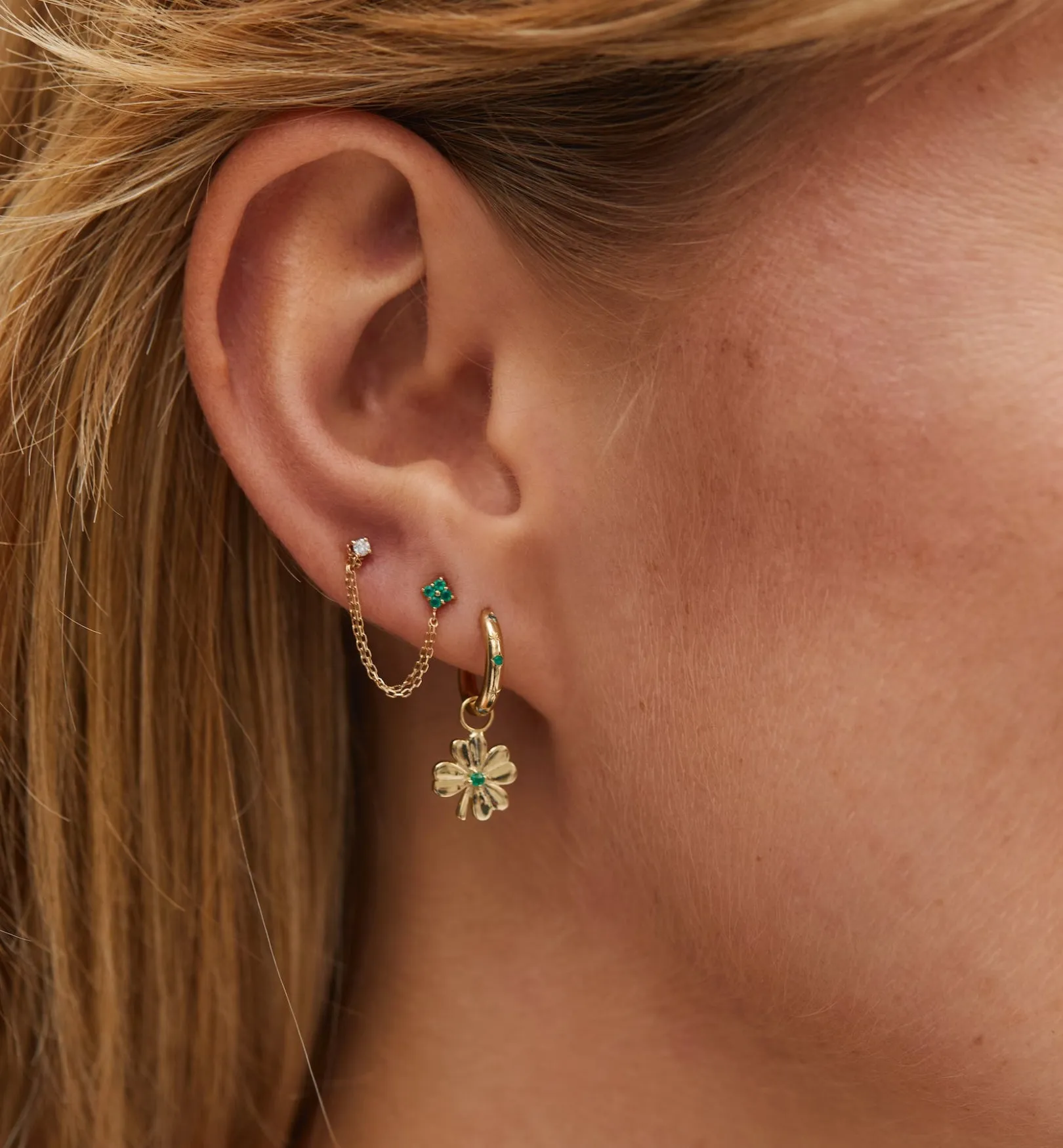 Single Enchanted Chain Stud Earring