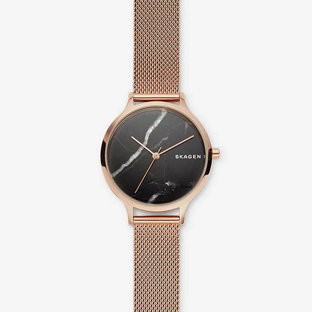 Skagen Ladies' Anita Rose Tone Steel Mesh Stone Watch SKW2721