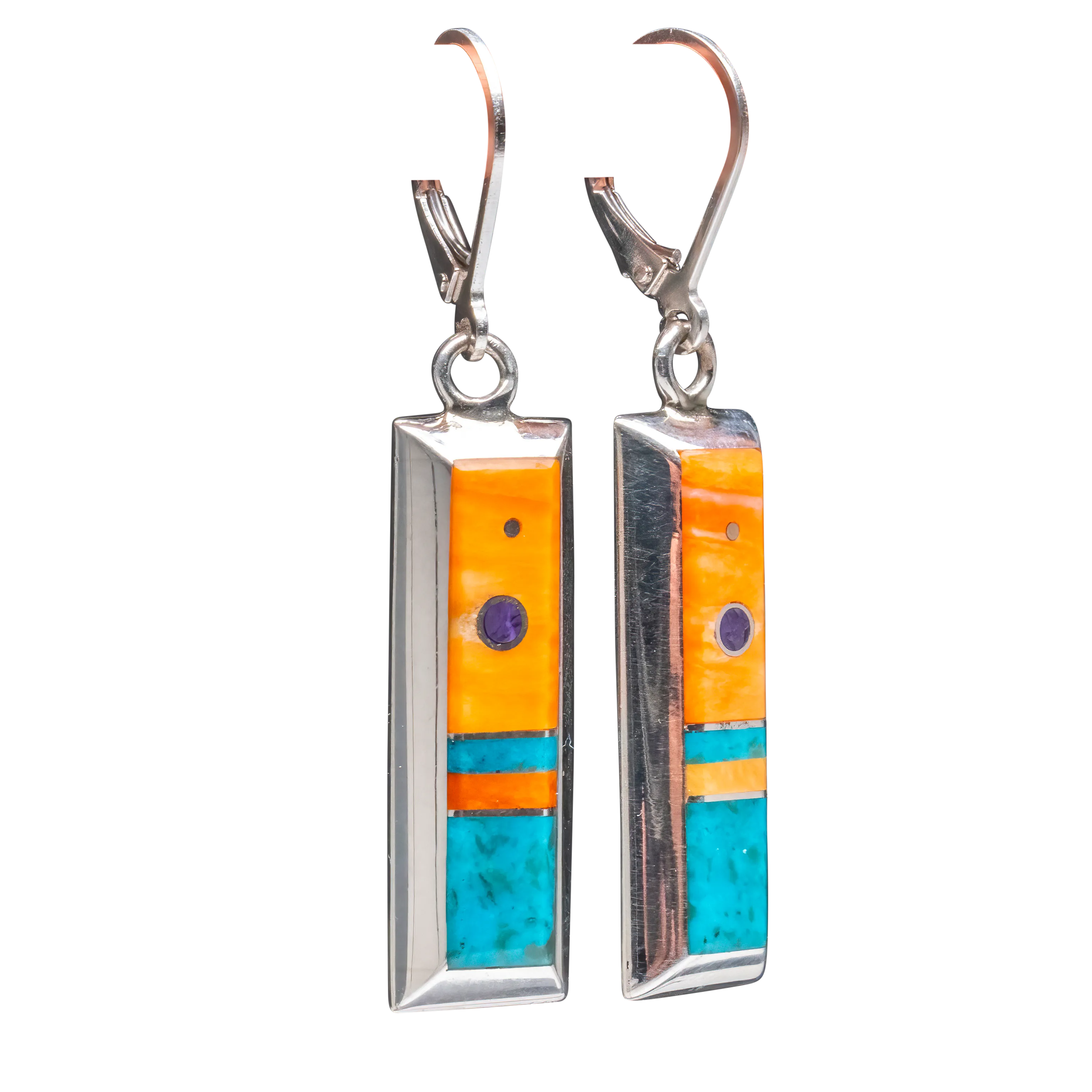 Spiny Oyster Shell & Kingman Turquoise Earrings | Veronica Benally