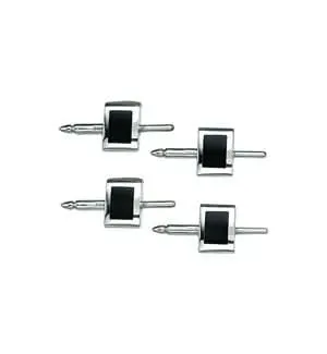 Sterling Silver Black Onyx Stud Set