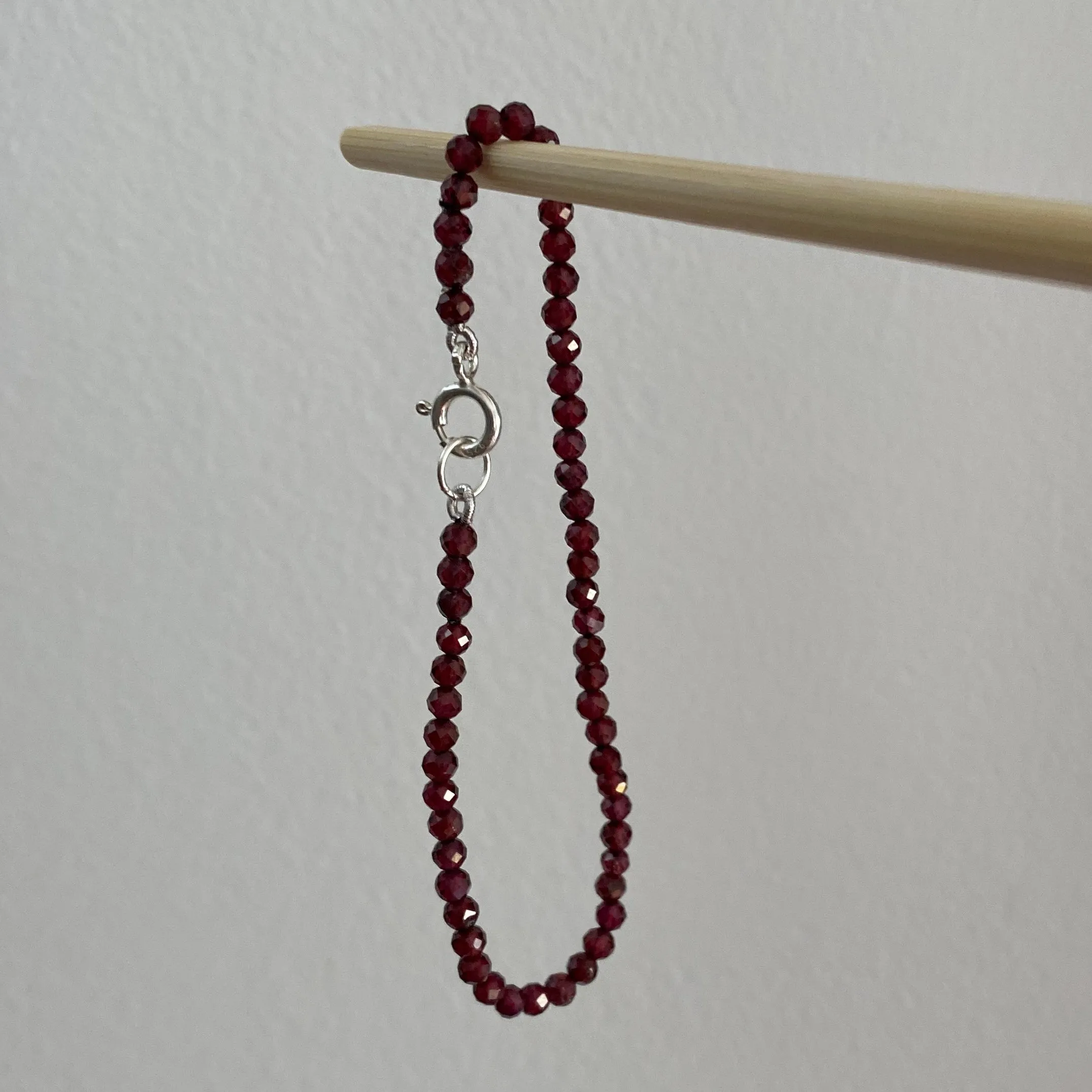 Sterling Silver Red Garnet Bracelet