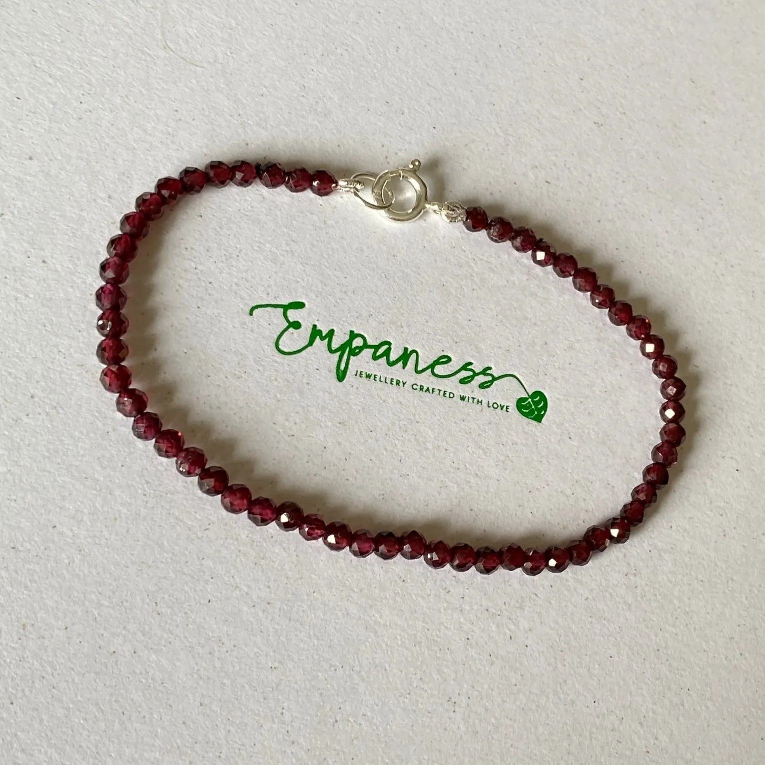 Sterling Silver Red Garnet Bracelet