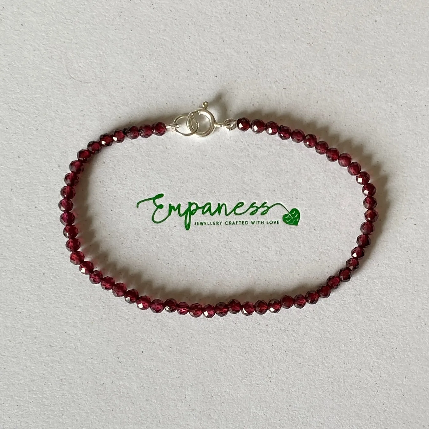 Sterling Silver Red Garnet Bracelet